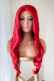 Bright red wig