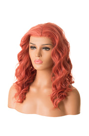 Bright coral wig